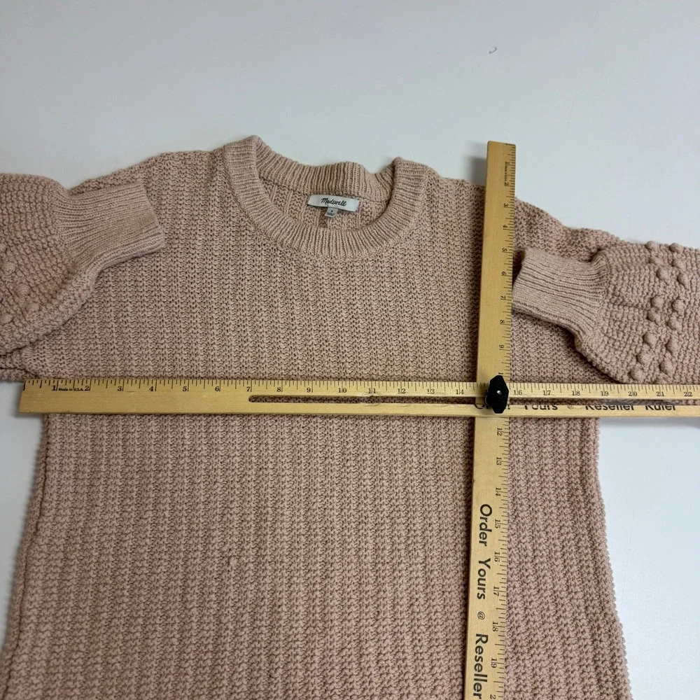 Madewell Sweater Womens Small Tan Avalon Bobble Sleeve Chunky‎ Knit Boho Cozy